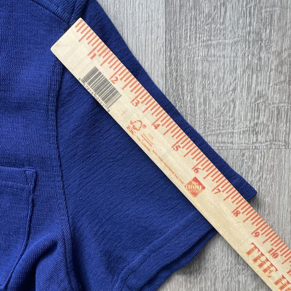 Goodfellow & Co Men's Camp Collar Shirt Blue Textured Knit Casual Pocket S - Picture 7 of 9